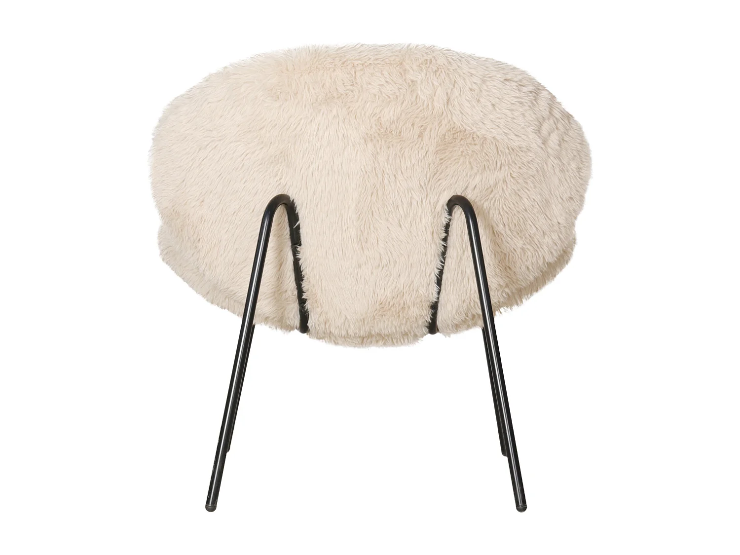 Fauteuil en fausse fourrure beige SACHA - HAPPY GARDEN