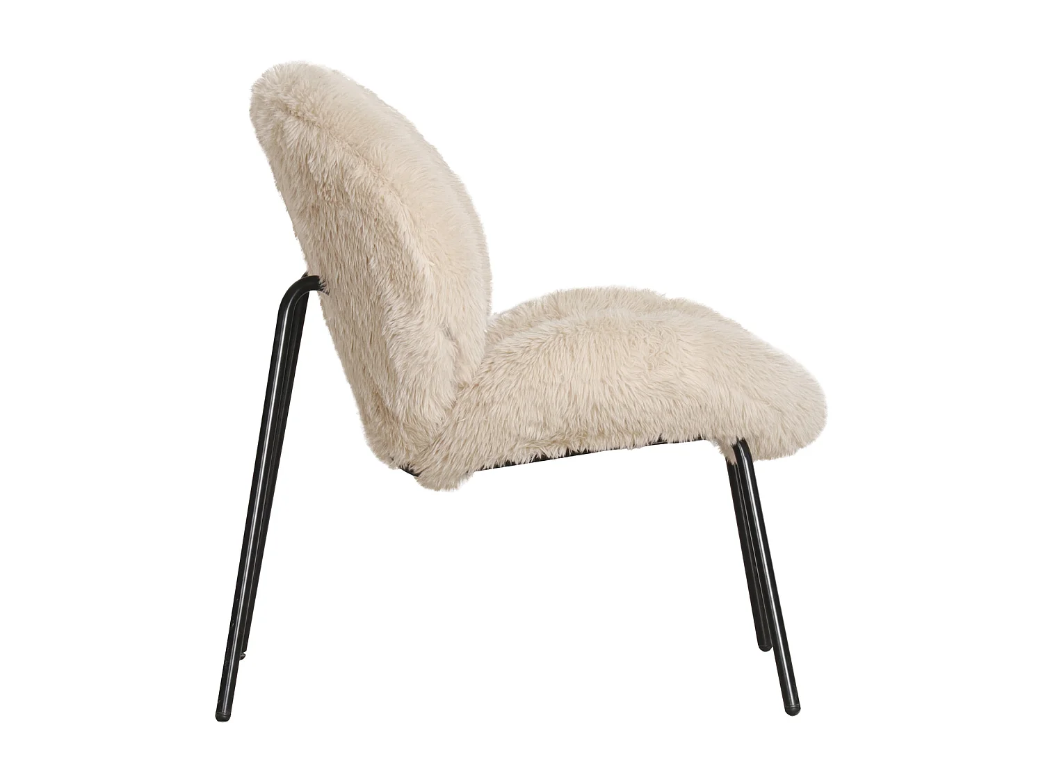 Fauteuil en fausse fourrure beige SACHA - HAPPY GARDEN