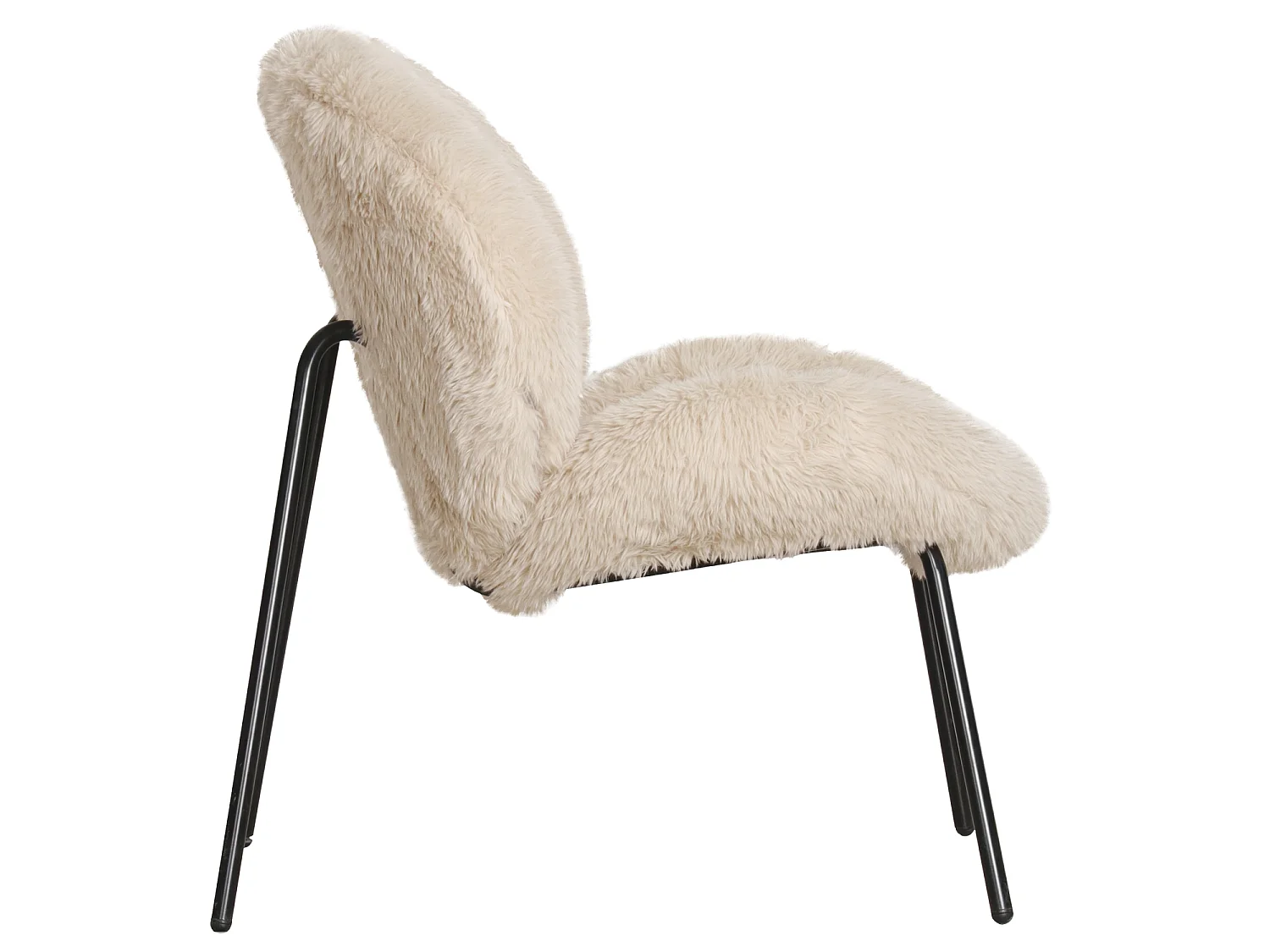 Fauteuil en fausse fourrure beige SACHA - HAPPY GARDEN