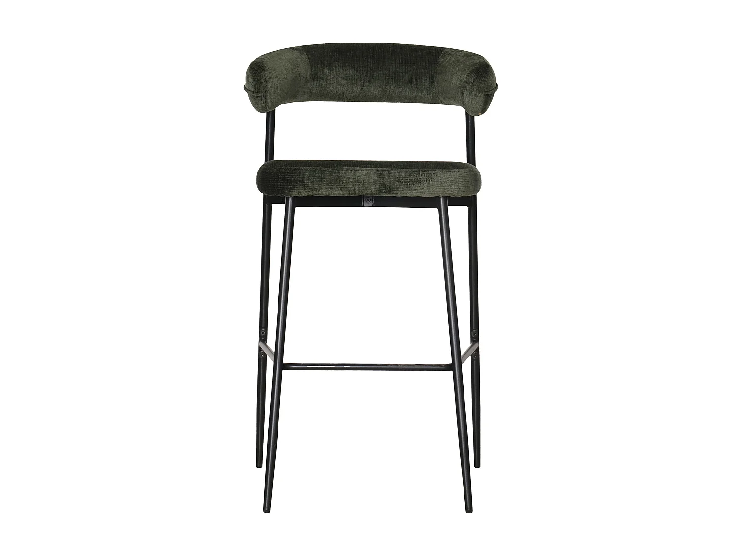 Lot de 2 tabourets de bar en tissu vert THEA - HAPPY GARDEN