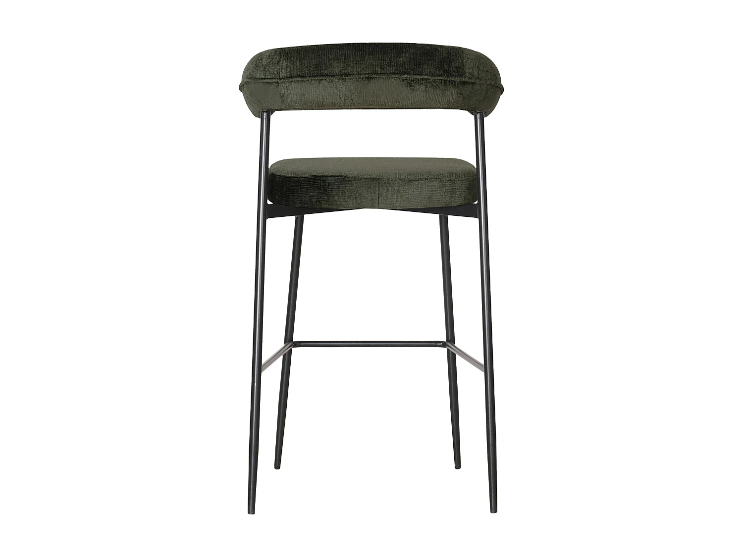 Lot de 2 tabourets de bar en tissu vert THEA - HAPPY GARDEN