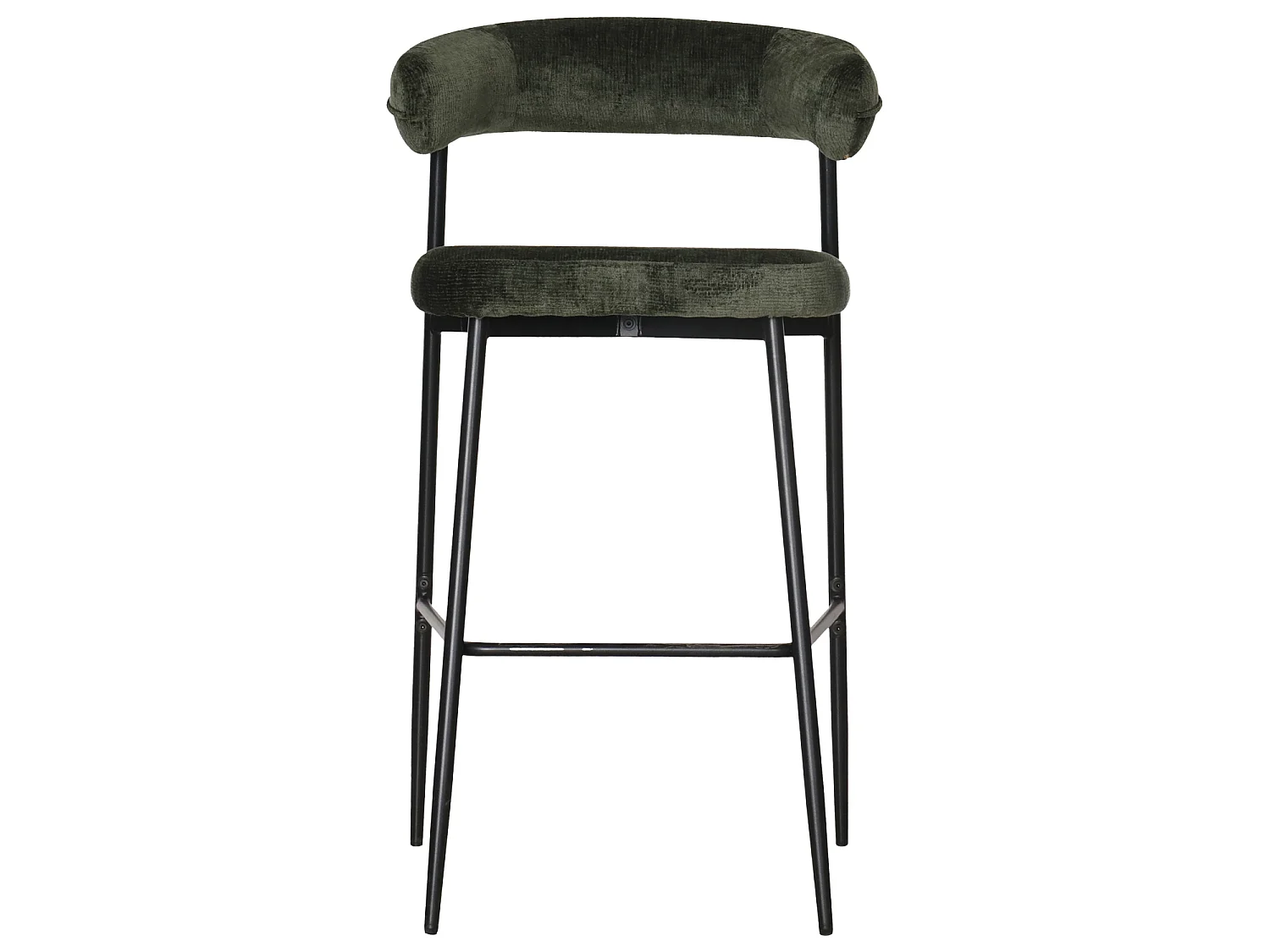 Lot de 2 tabourets de bar en tissu vert THEA - HAPPY GARDEN
