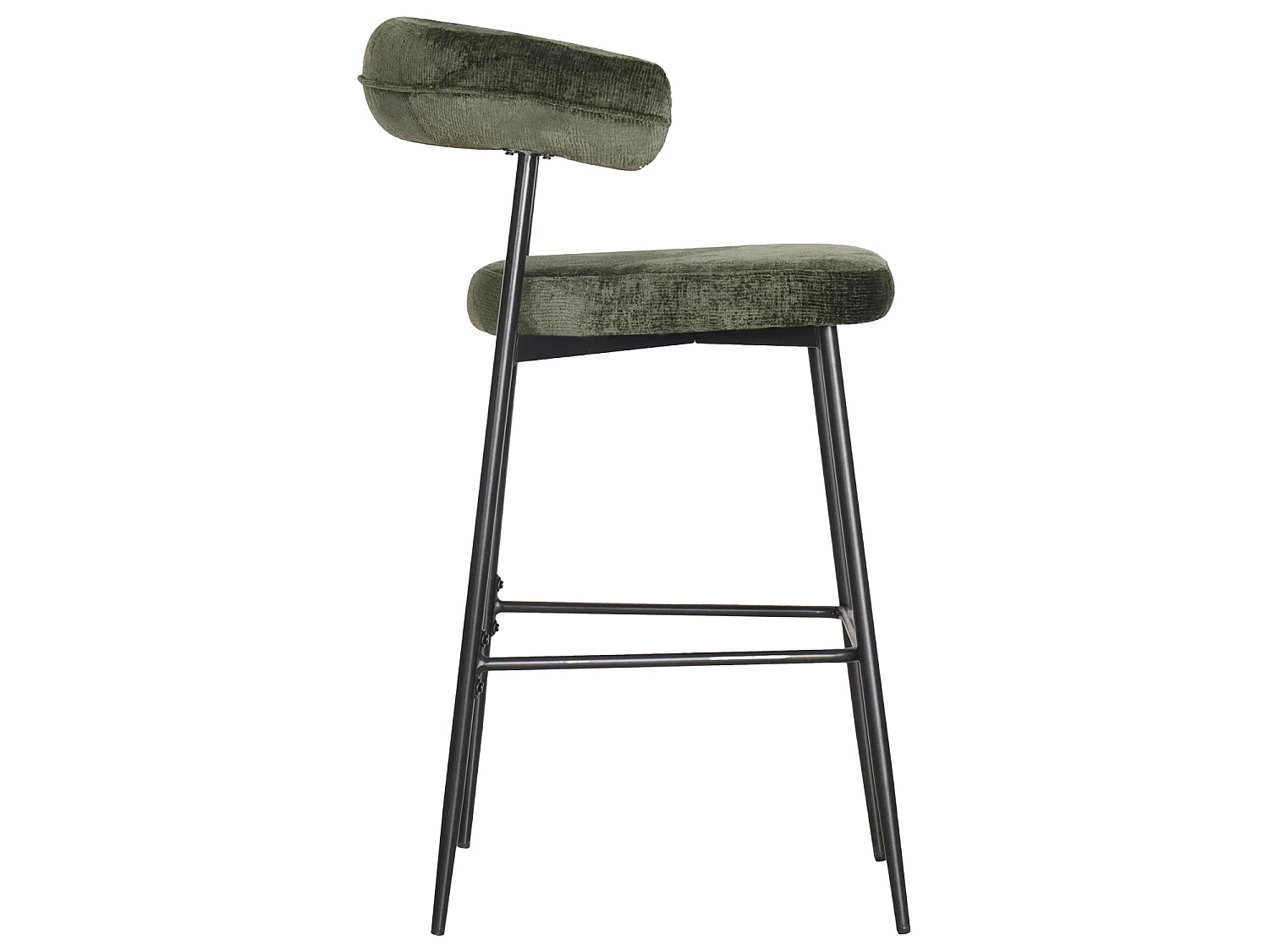 Lot de 2 tabourets de bar en tissu vert THEA - HAPPY GARDEN