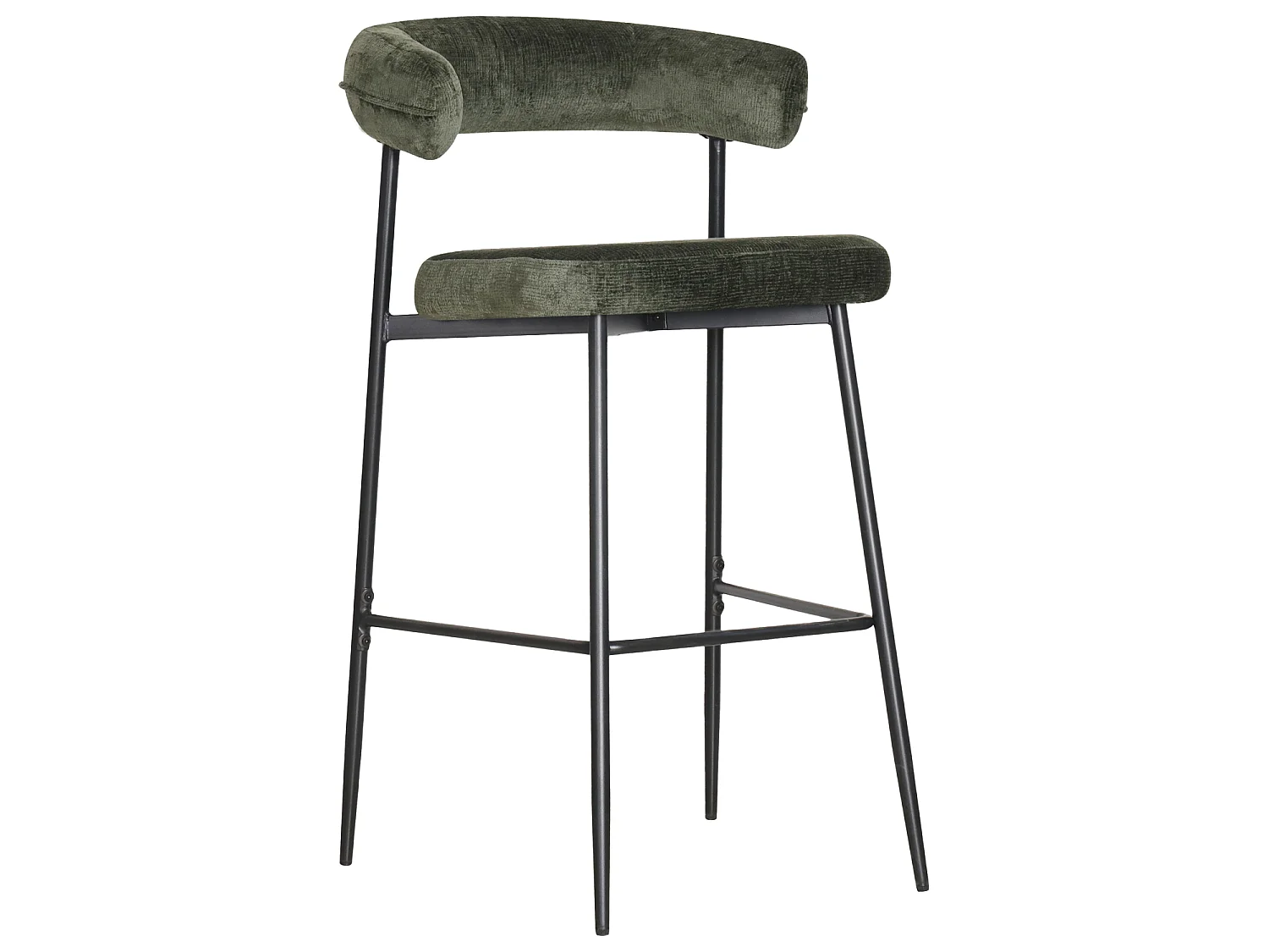 Lot de 2 tabourets de bar en tissu vert THEA - HAPPY GARDEN