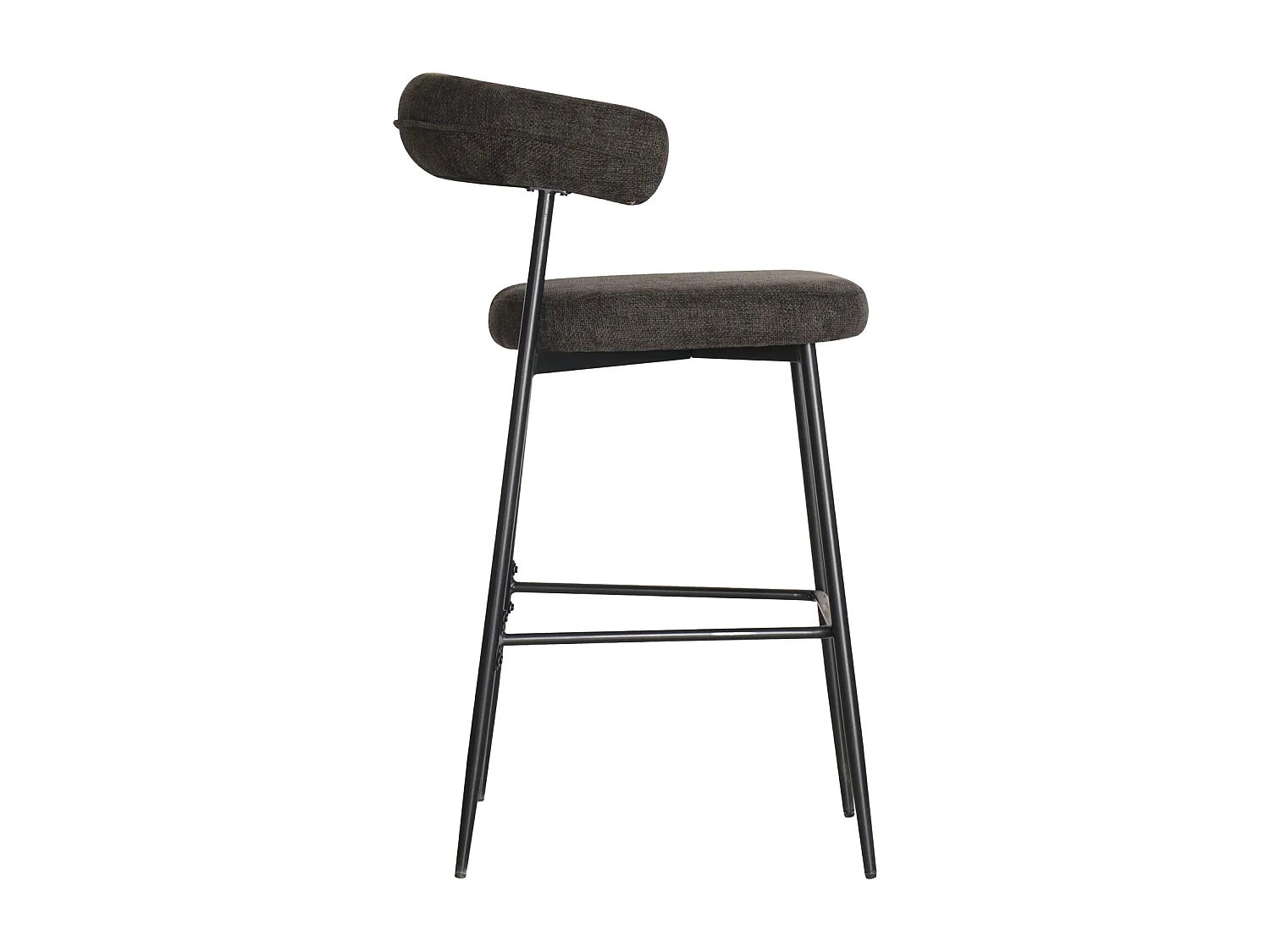 Lot de 2 tabourets de bar en tissu gris THEA - HAPPY GARDEN