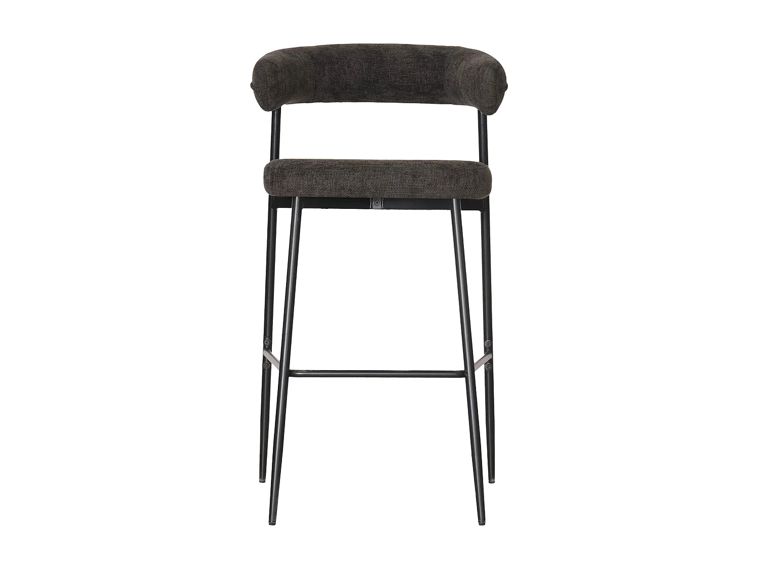 Lot de 2 tabourets de bar en tissu gris THEA - HAPPY GARDEN