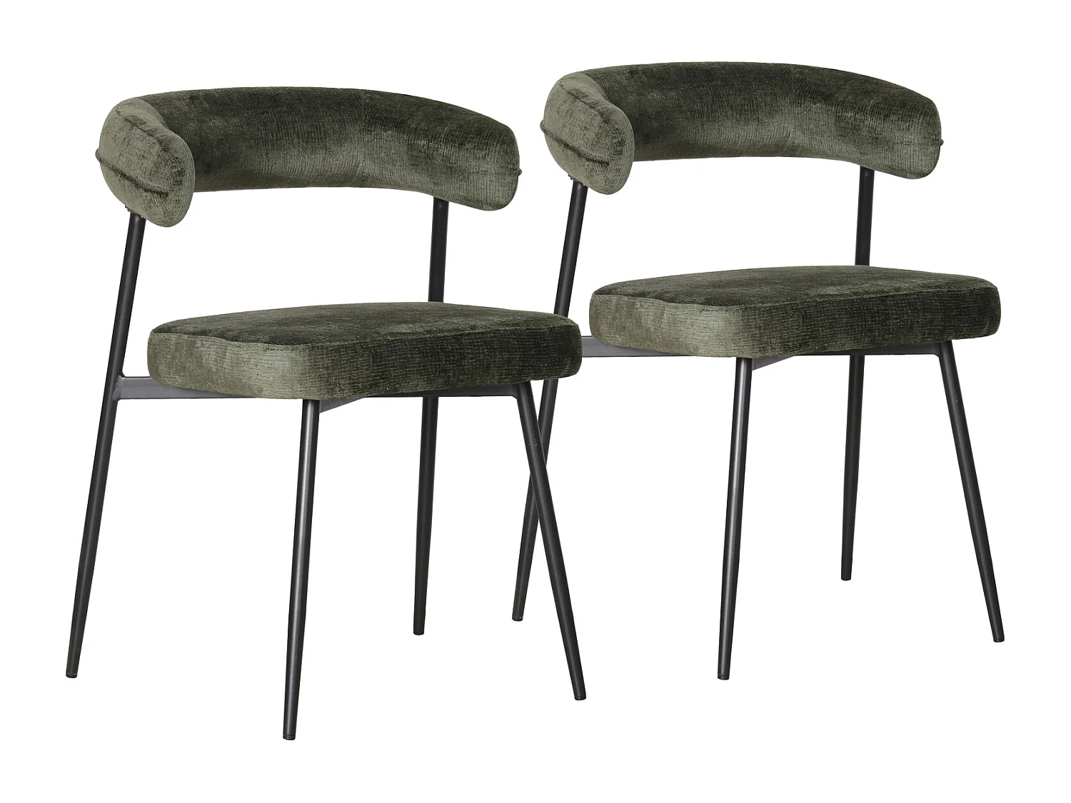 Lot de 2 chaises en tissu vert THEA - HAPPY GARDEN