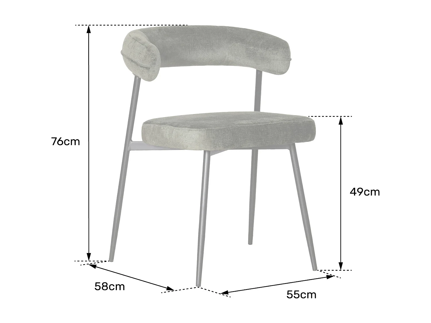 Lot de 2 chaises en tissu beige THEA - HAPPY GARDEN