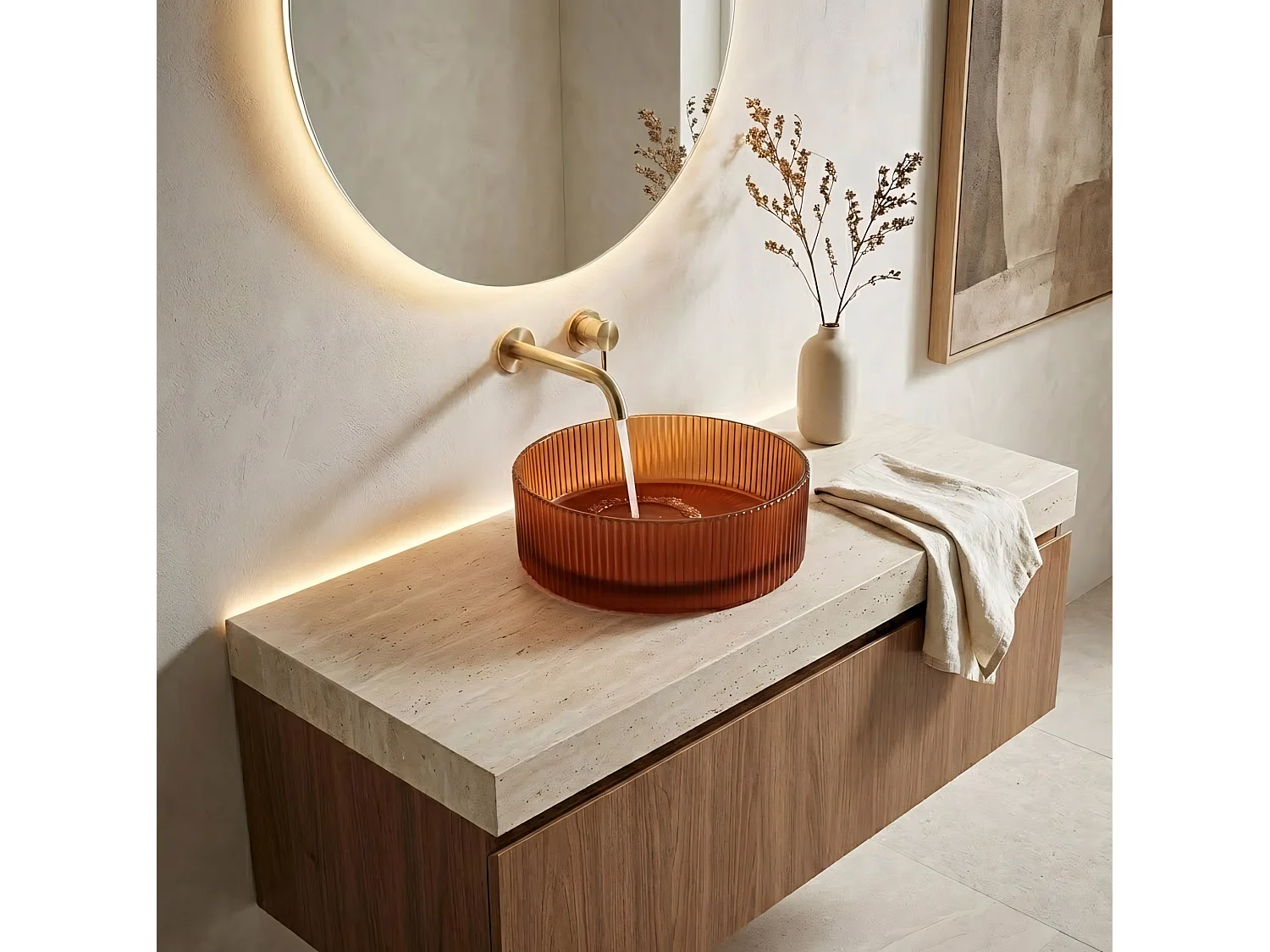 Opzetwastafel Rea Suri Brown