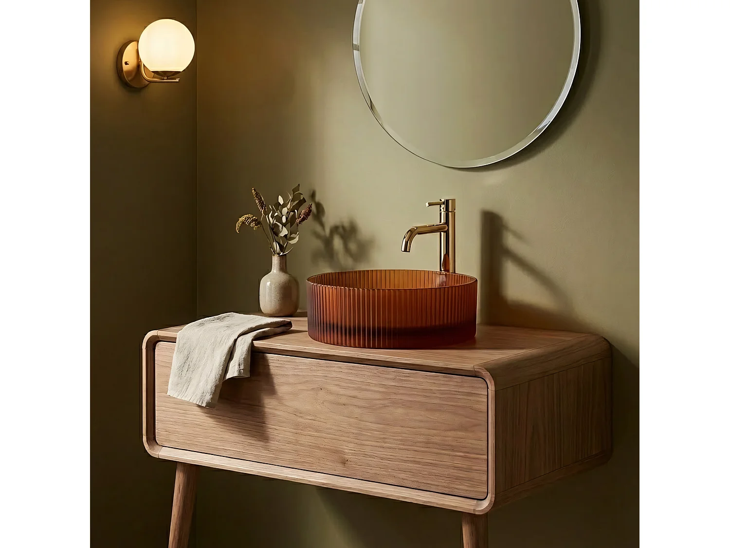 Opzetwastafel Rea Suri Brown