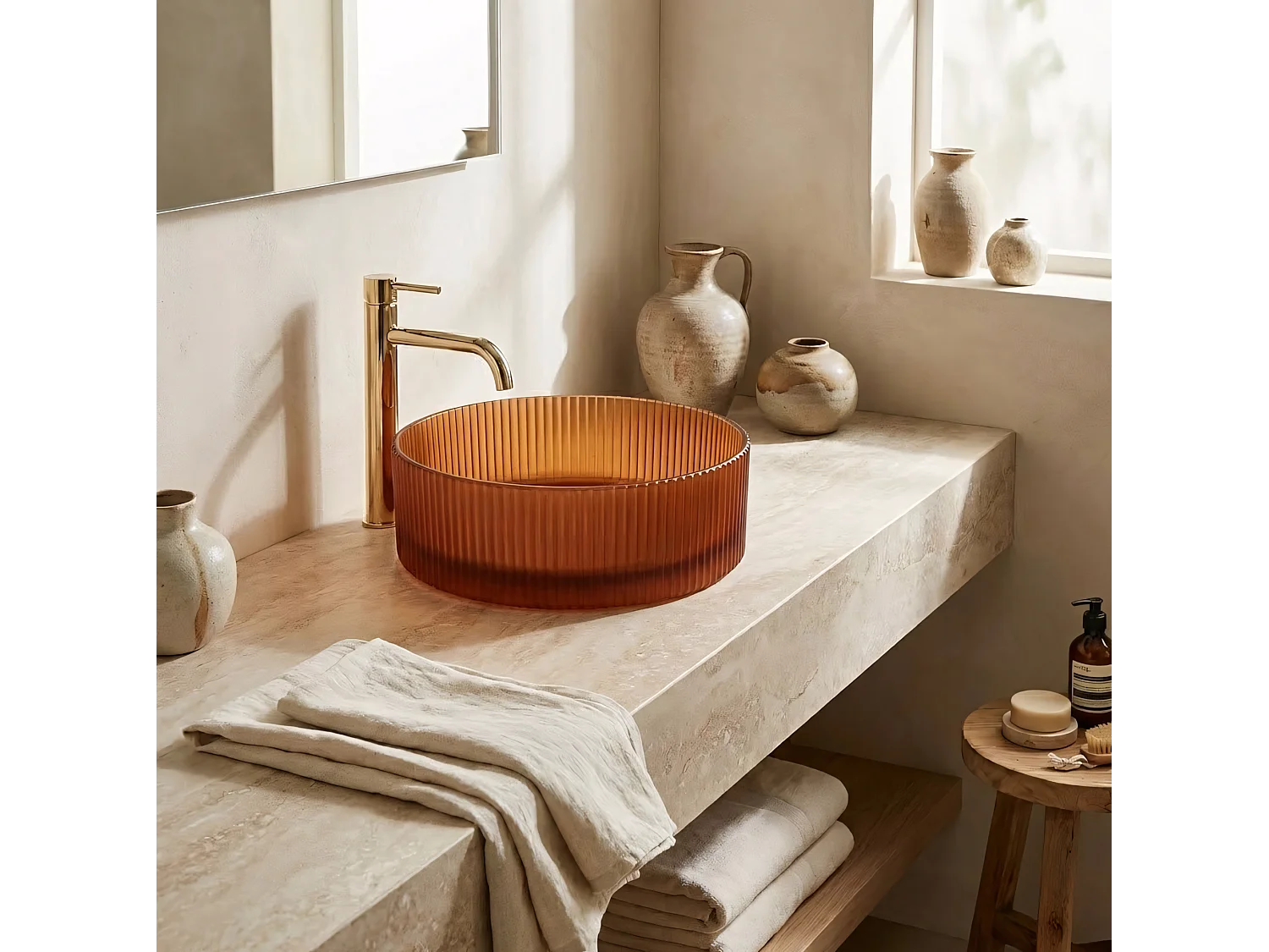 Opzetwastafel Rea Suri Brown