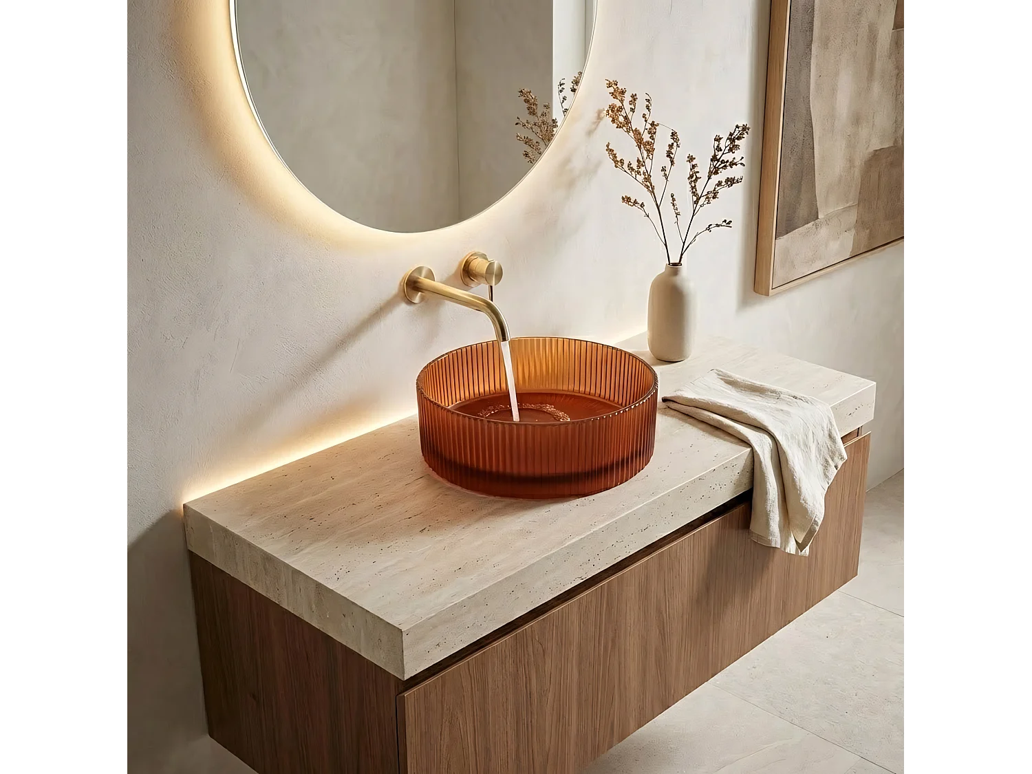 Opzetwastafel Rea Suri Brown