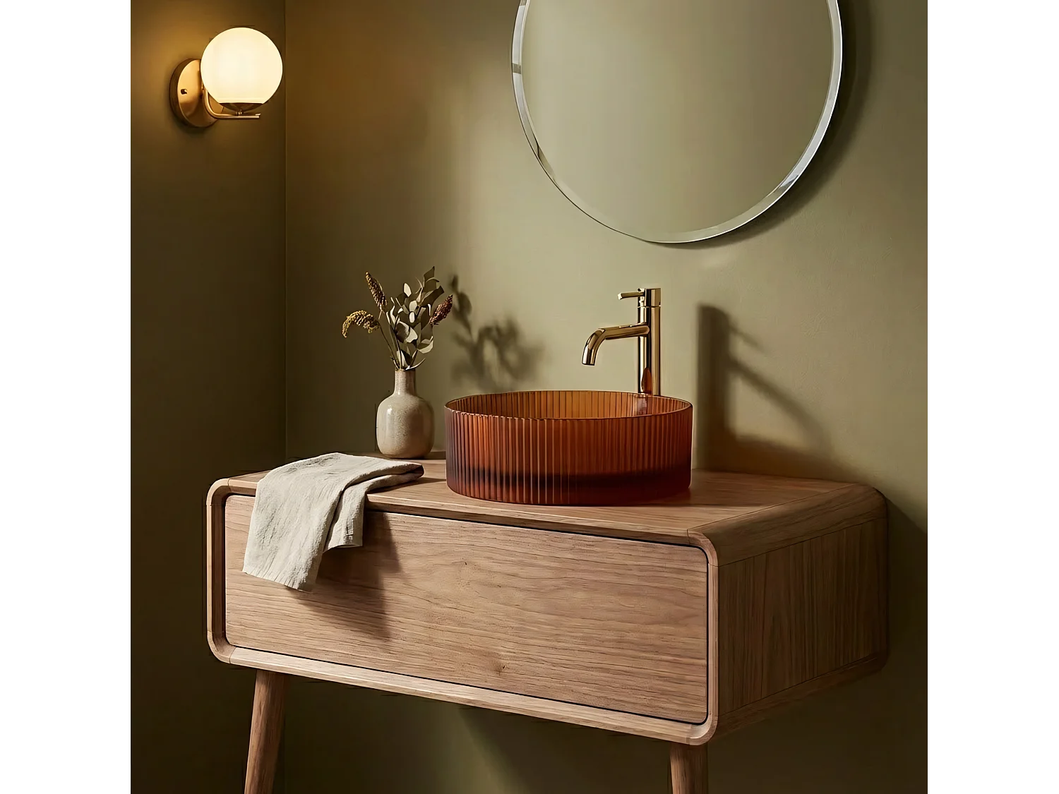 Opzetwastafel Rea Suri Brown