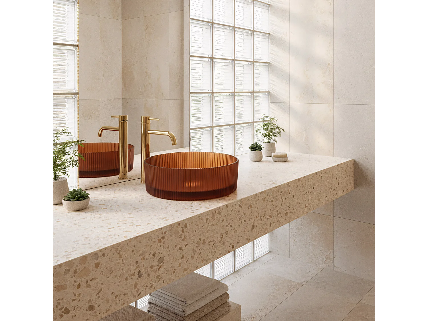 Opzetwastafel Rea Suri Brown