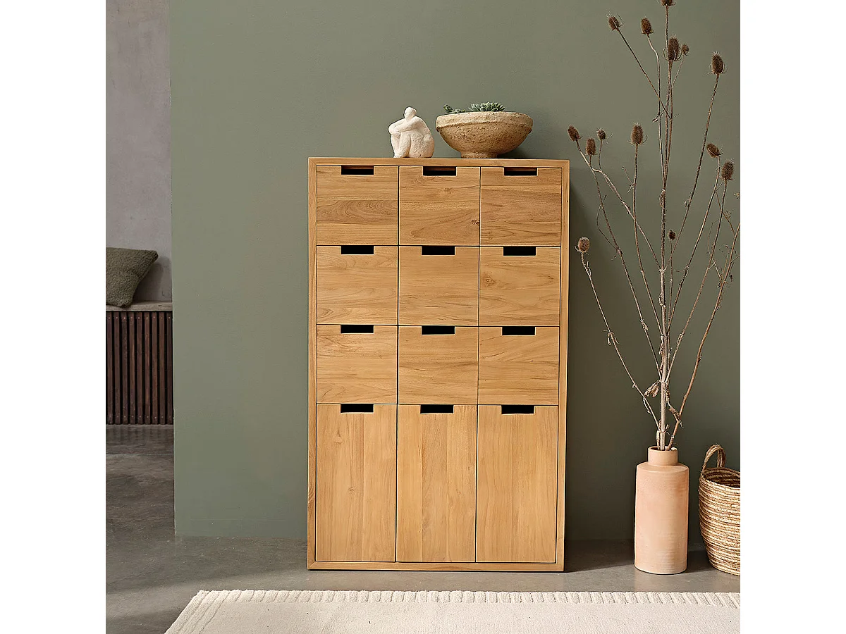 Meuble à chaussures en teck massif