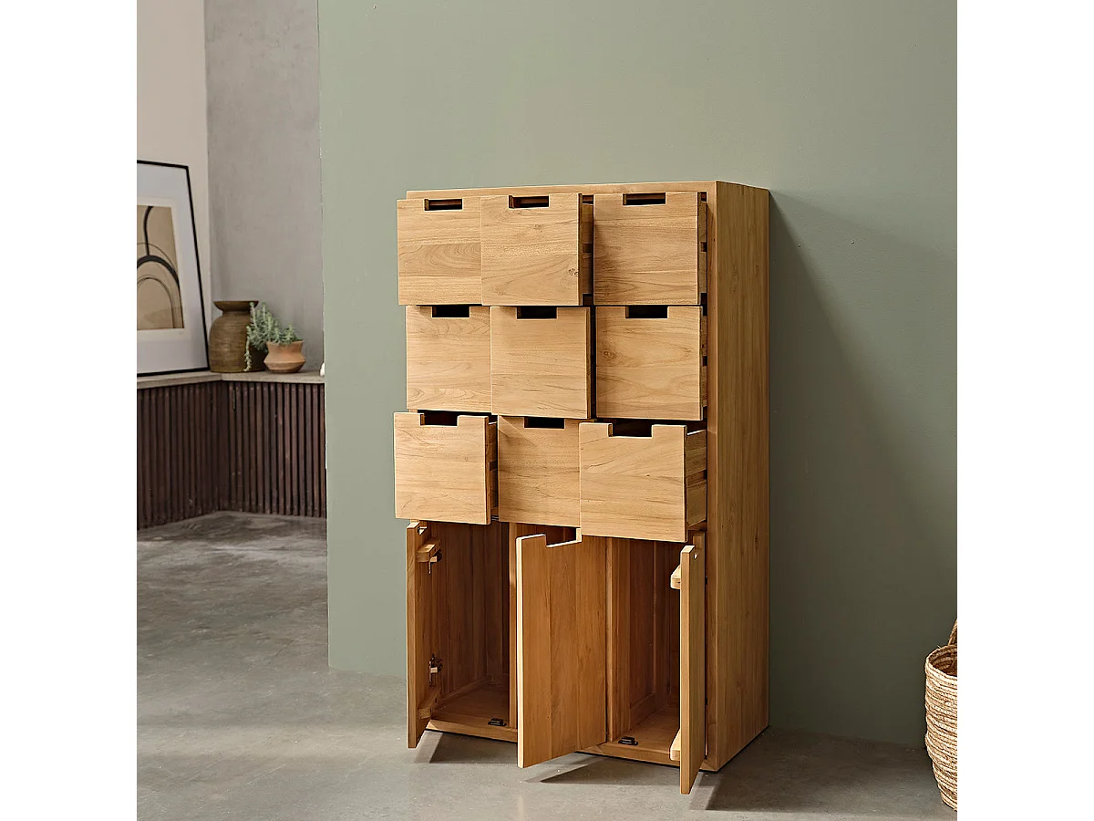 Meuble à chaussures en teck massif