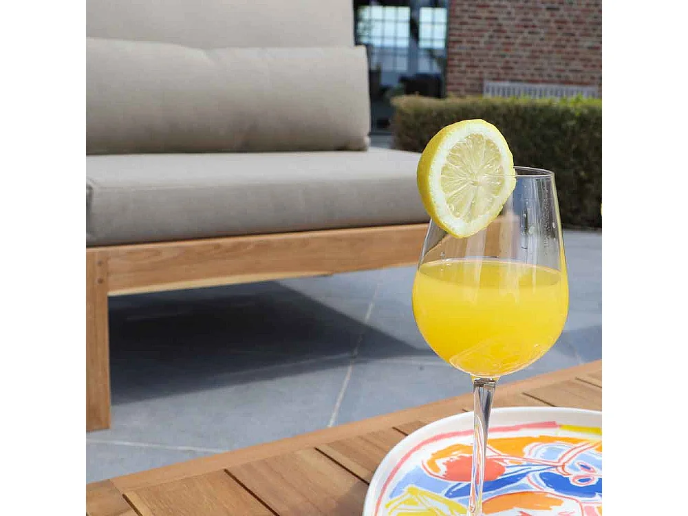 Silla de jardín de madera de teca maciza topo