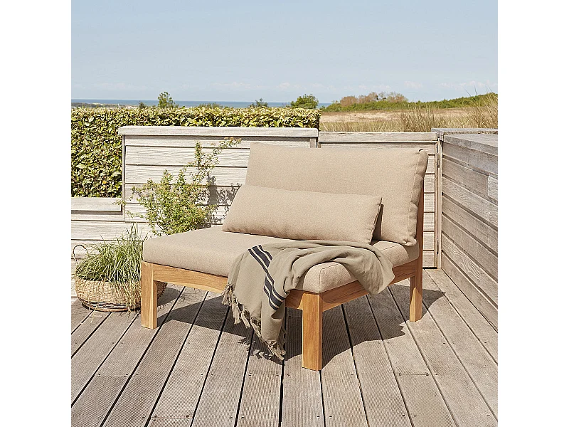 Silla de jardín de madera de teca maciza topo