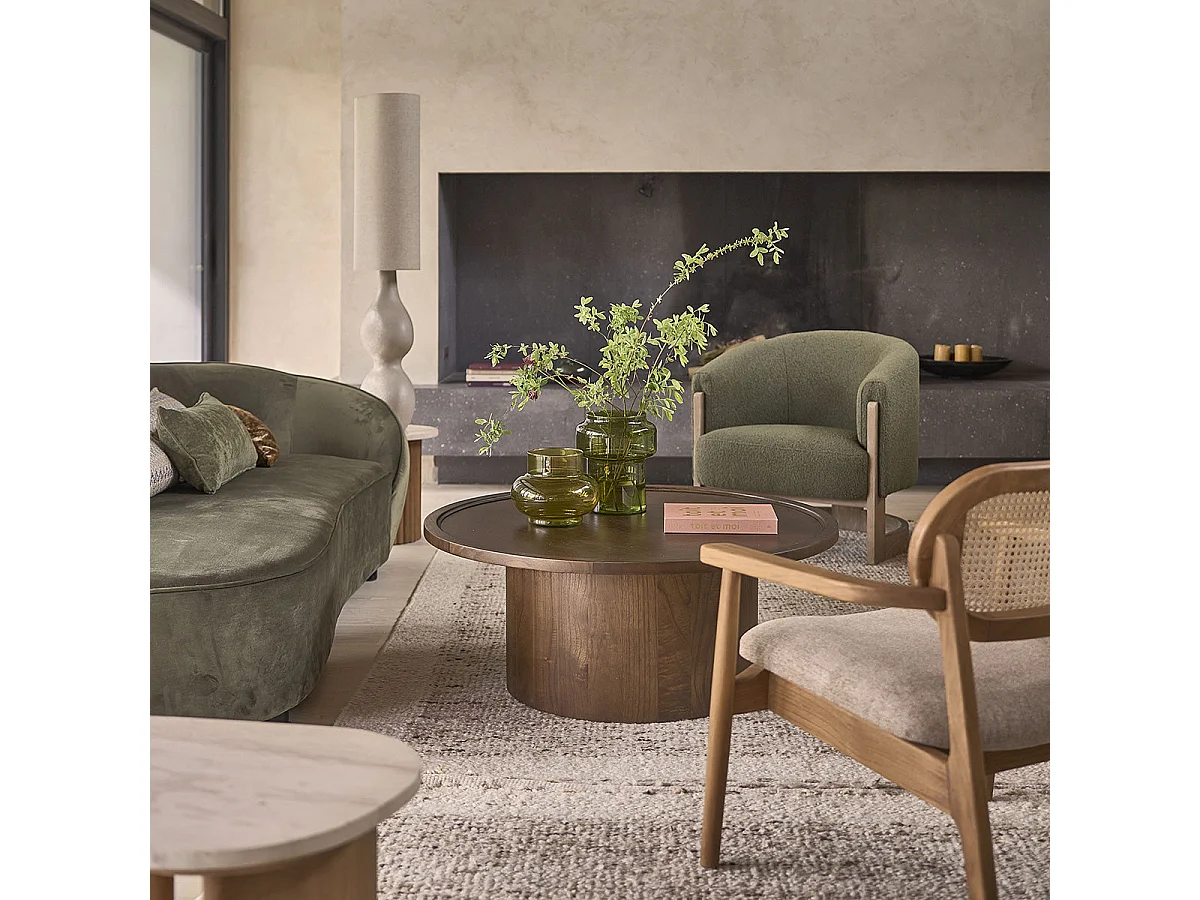 Table basse en bois massif 100 cm
