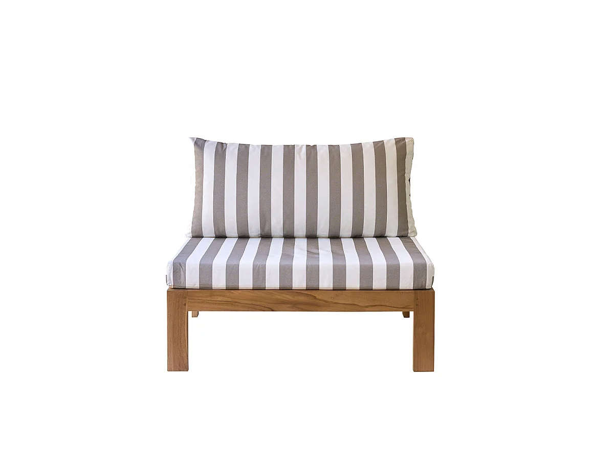 Fauteuil de jardin en teck massif rayé