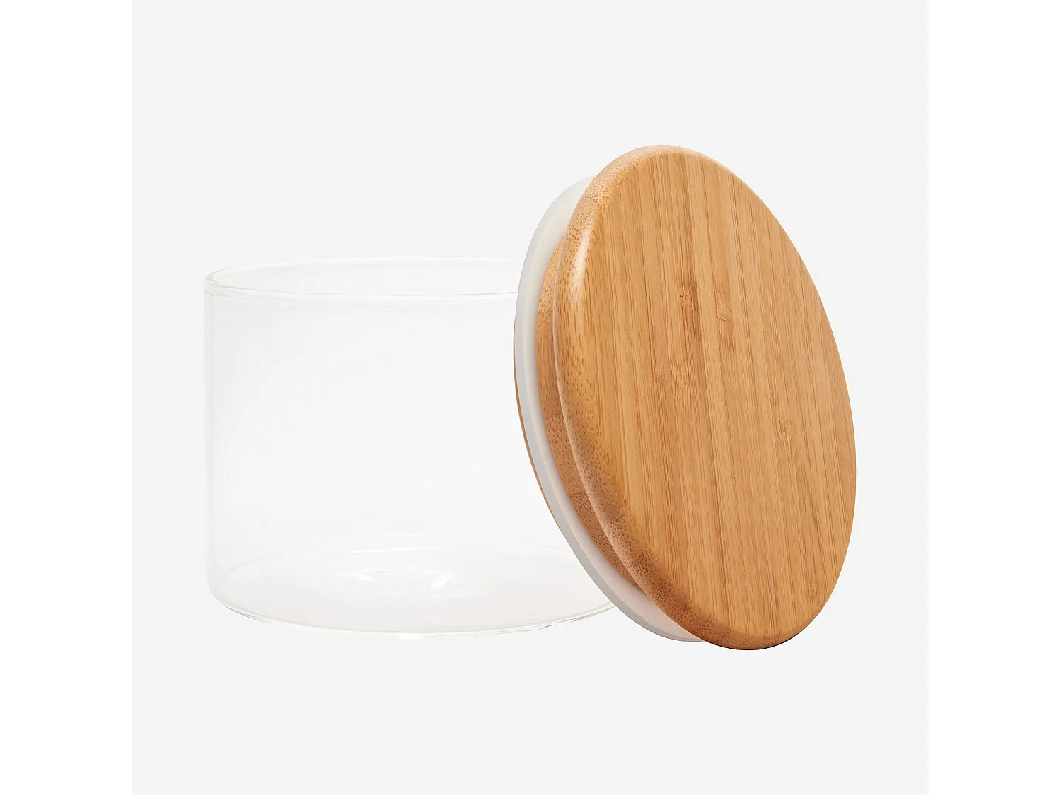 Habitat - Bocal en verre et bambou - 10 x 8 cm - Ferm