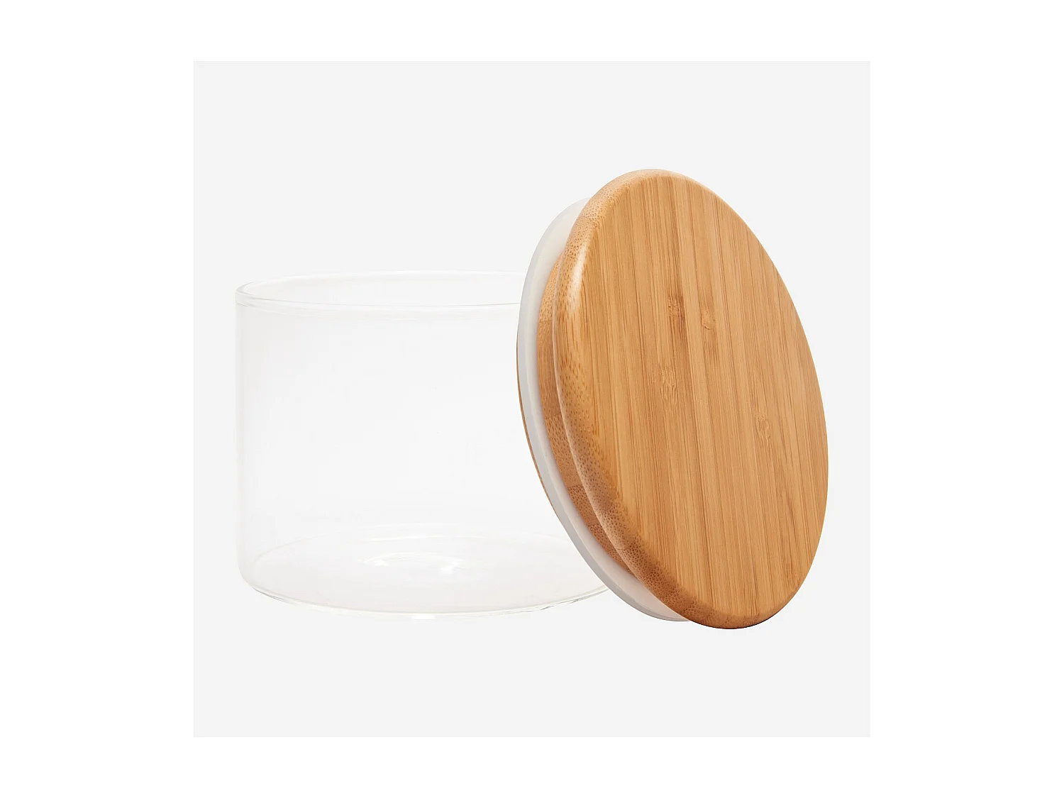 Habitat - Bocal en verre et bambou - 10 x 8 cm - Ferm