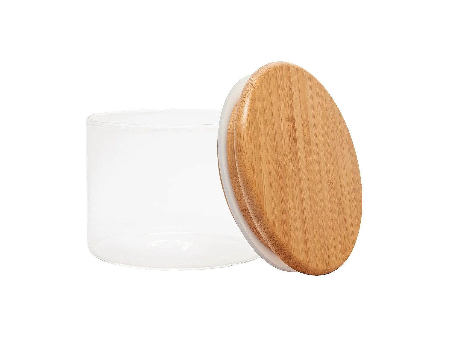 Habitat - Bocal en verre et bambou - 10 x 8 cm - Ferm