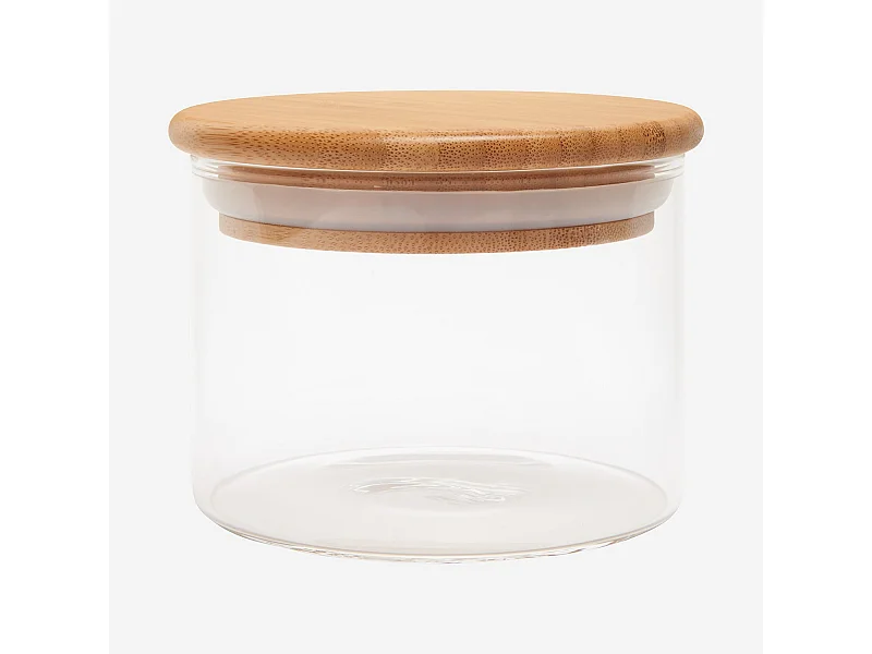 Habitat - Bocal en verre et bambou - 10 x 8 cm (Lot de 12) - Ferm
