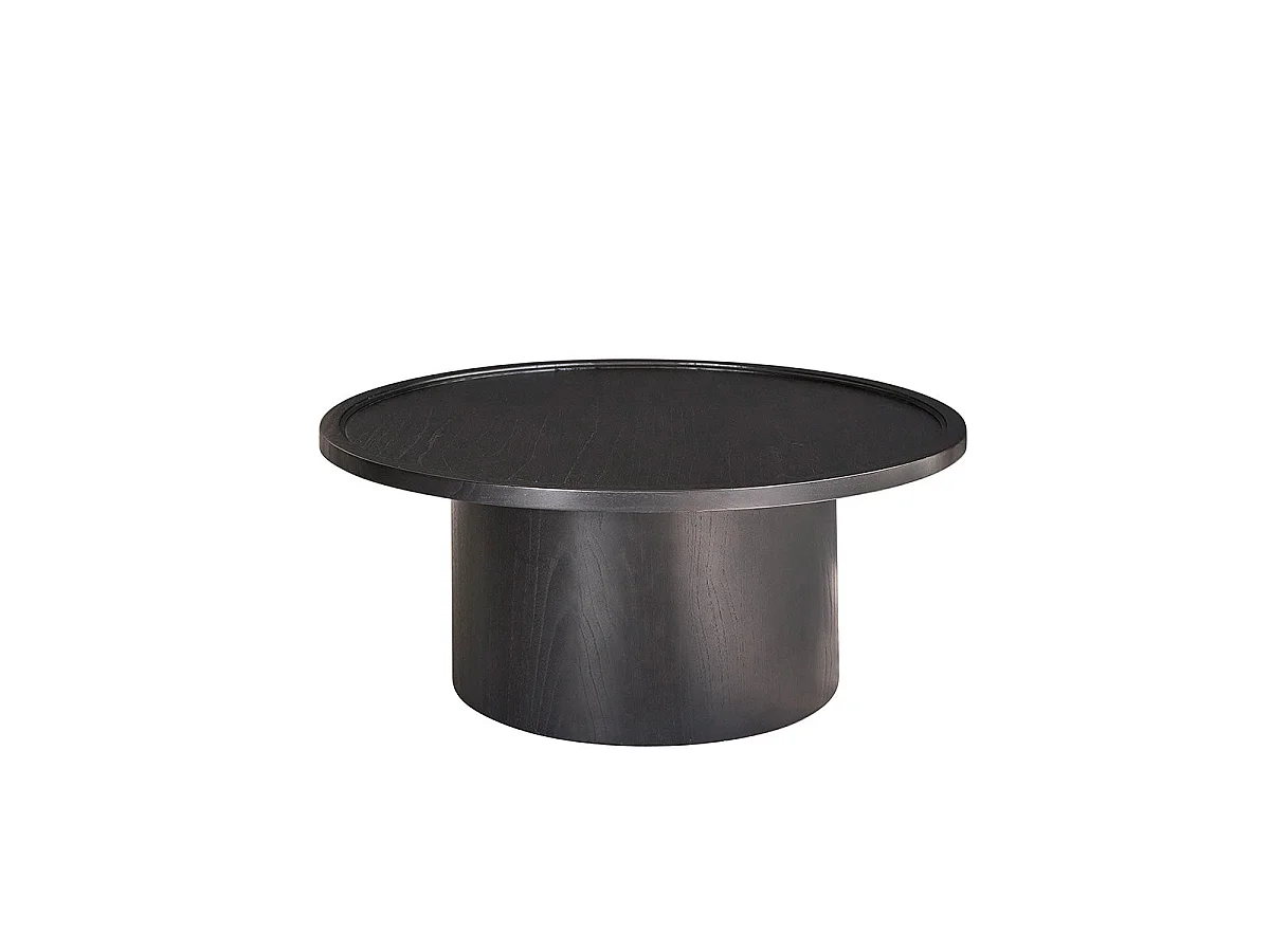 Tavolino rotondo in mindi massello nero ø 100 cm