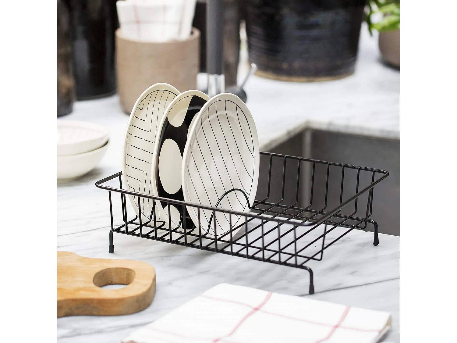 Égouttoir à couverts en métal - Noir