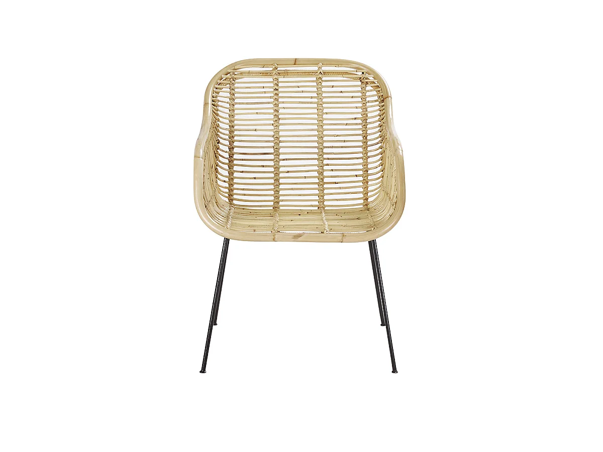 Fauteuil en rotin et métal