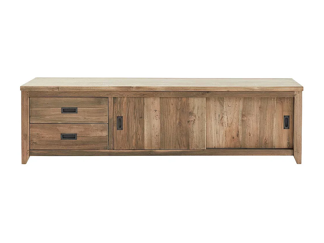 Mueble TV de madera de teca reciclada maciza 180 cm
