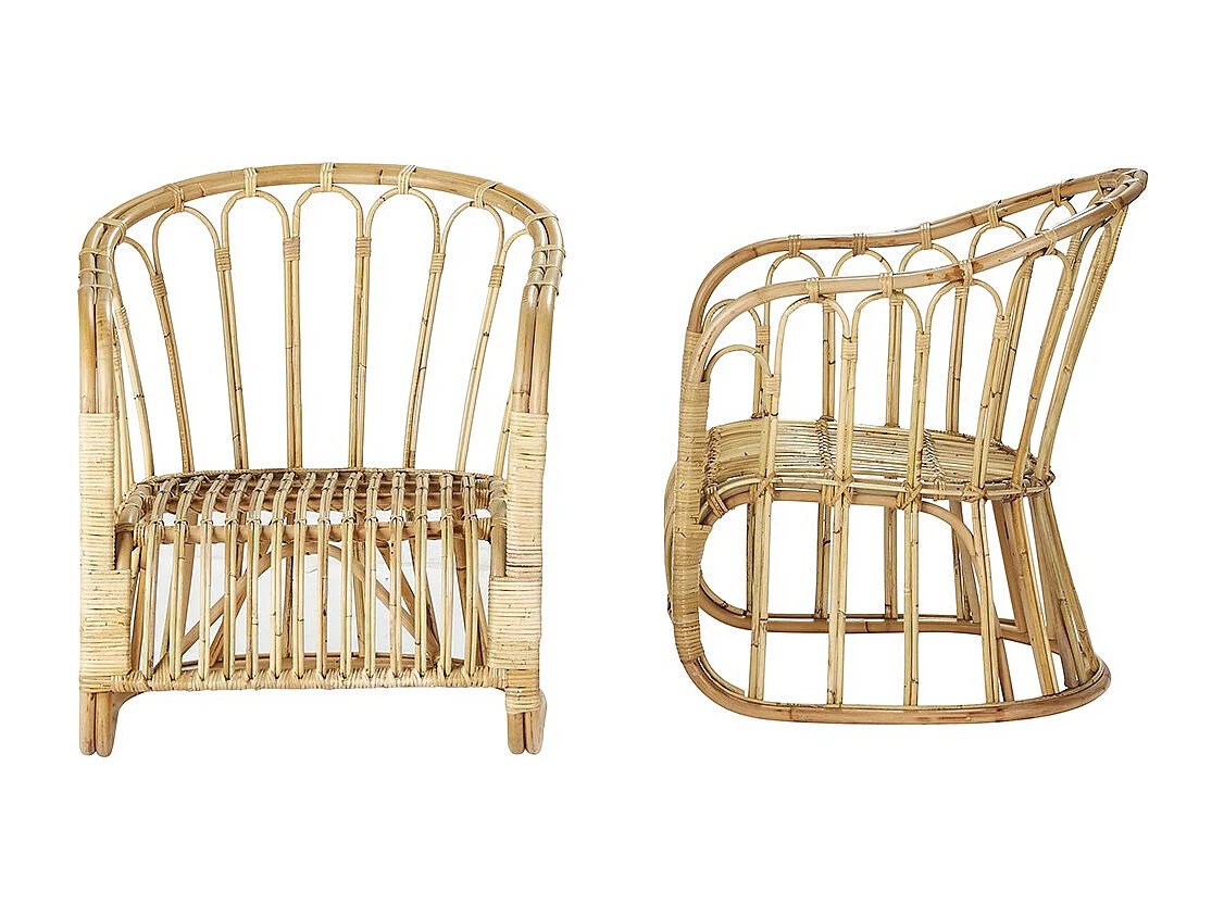 Lot de 2 fauteuils en rotin naturel
