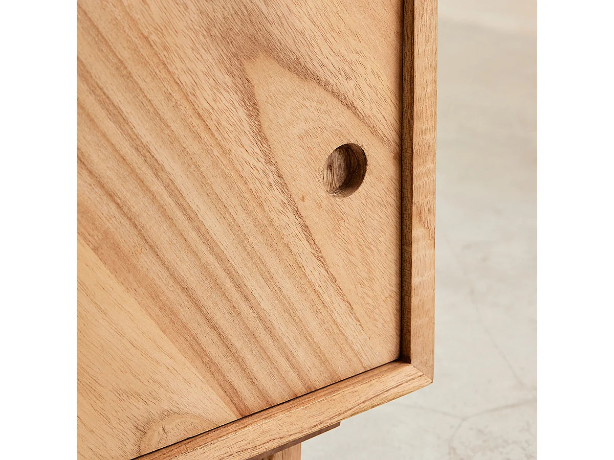 Meuble TV en bois massif 135 cm 2 portes