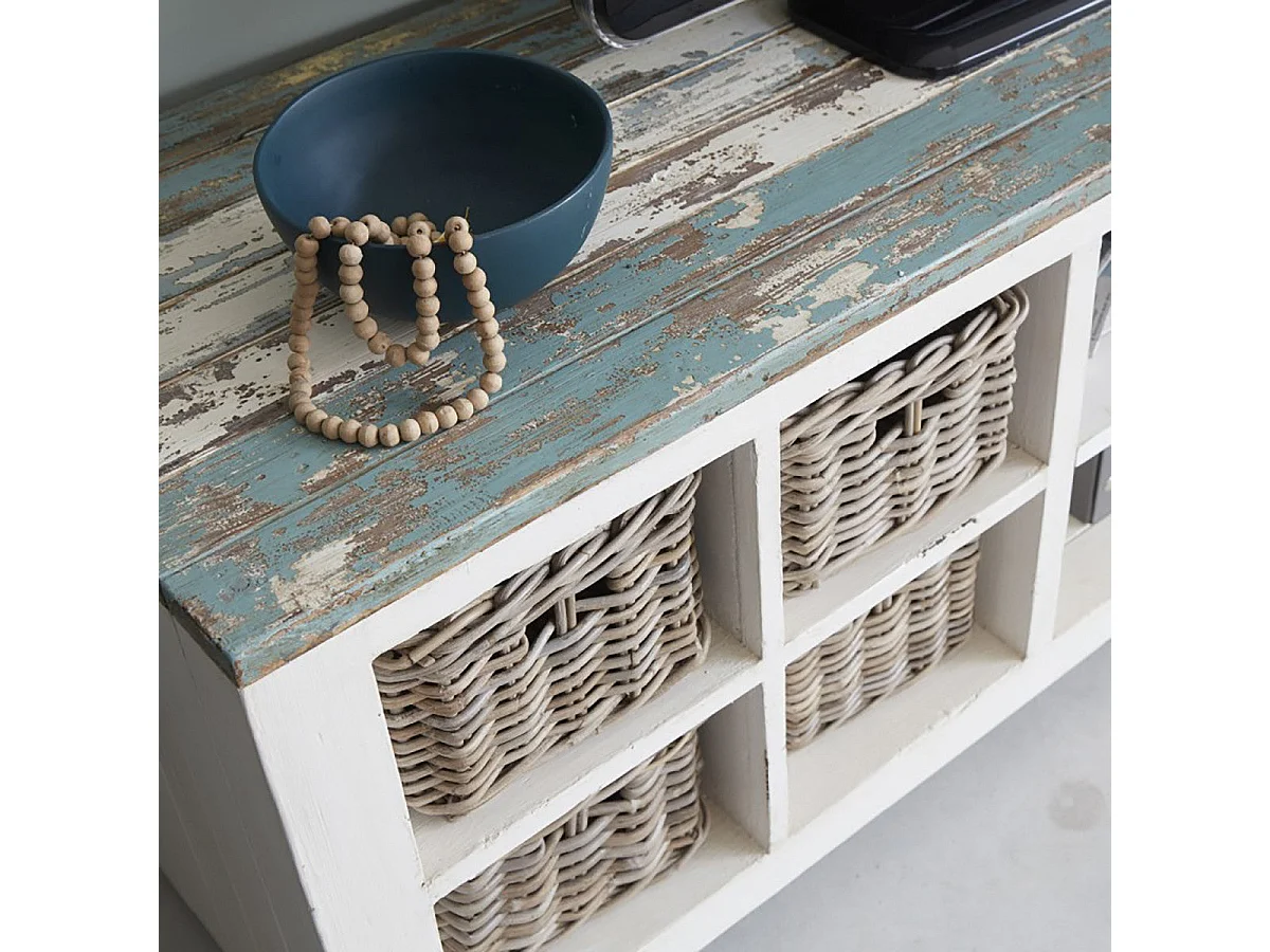 Mobile TV in pino riciclato massello 180 cm