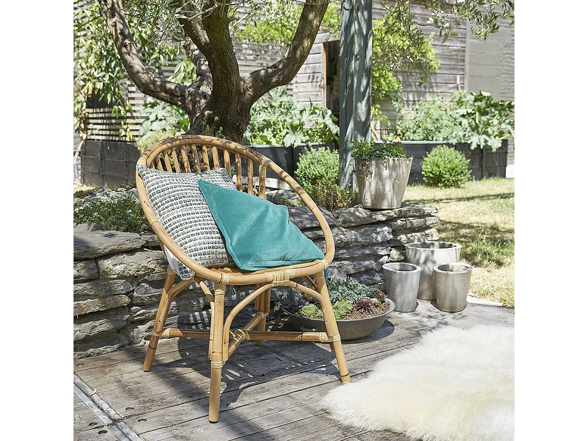 Lot de 2 fauteuils en rotin naturel