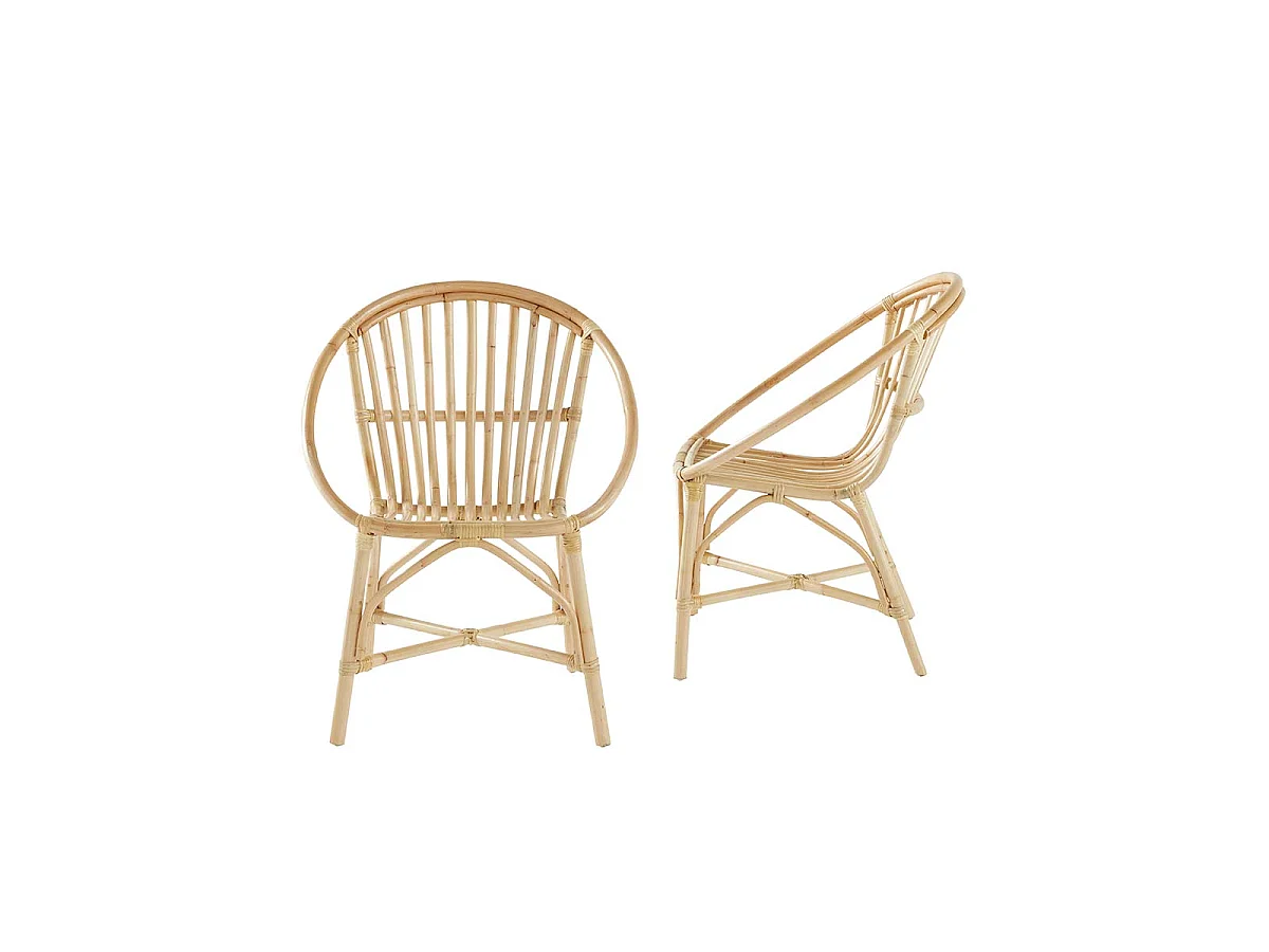 Lot de 2 fauteuils en rotin