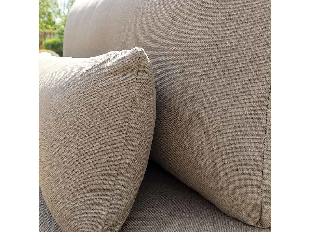 Canapé de jardin en teck massif et tissu Taupe TOUQUET