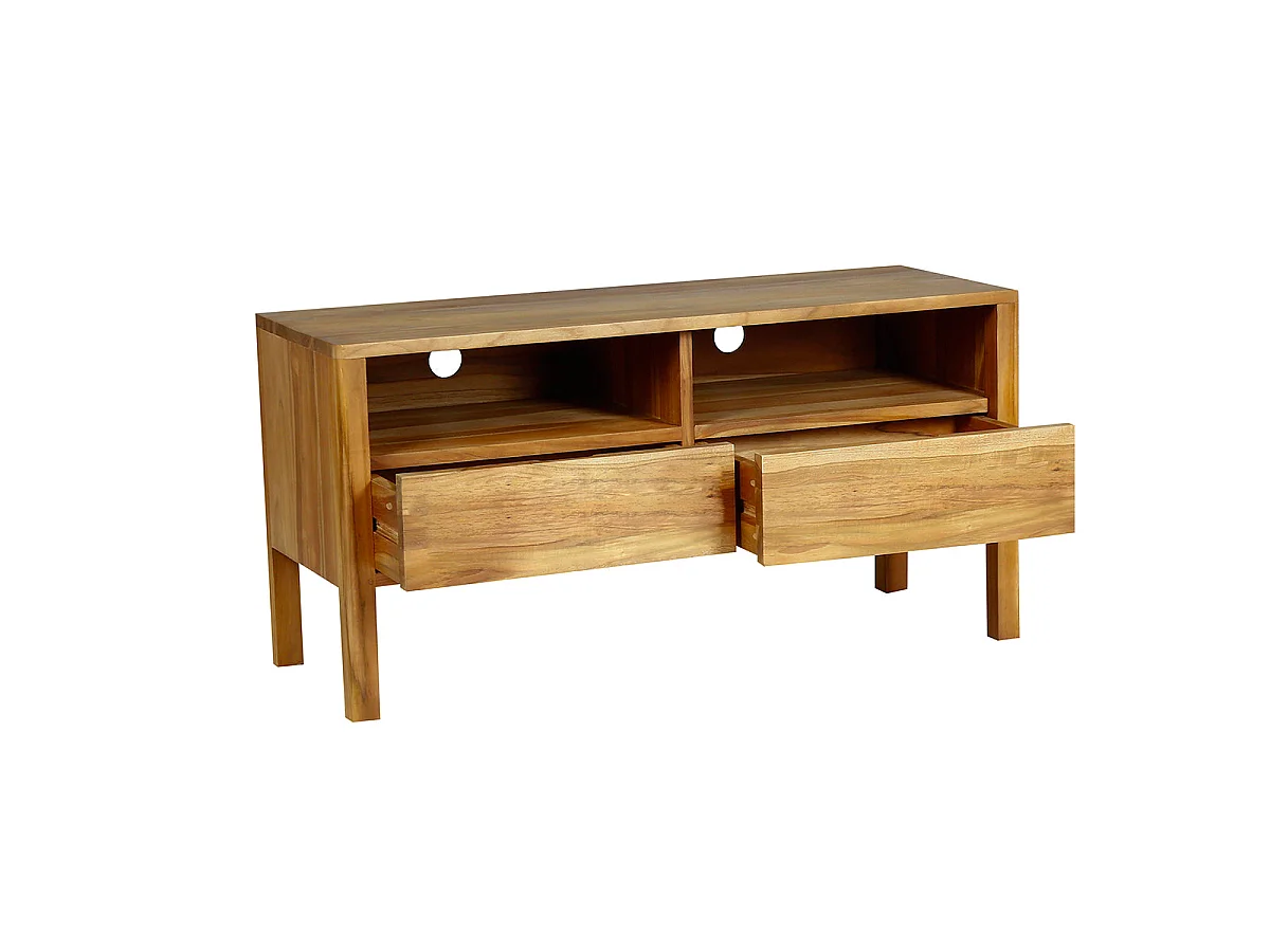Mueble de TV de teca maciza 100 cm