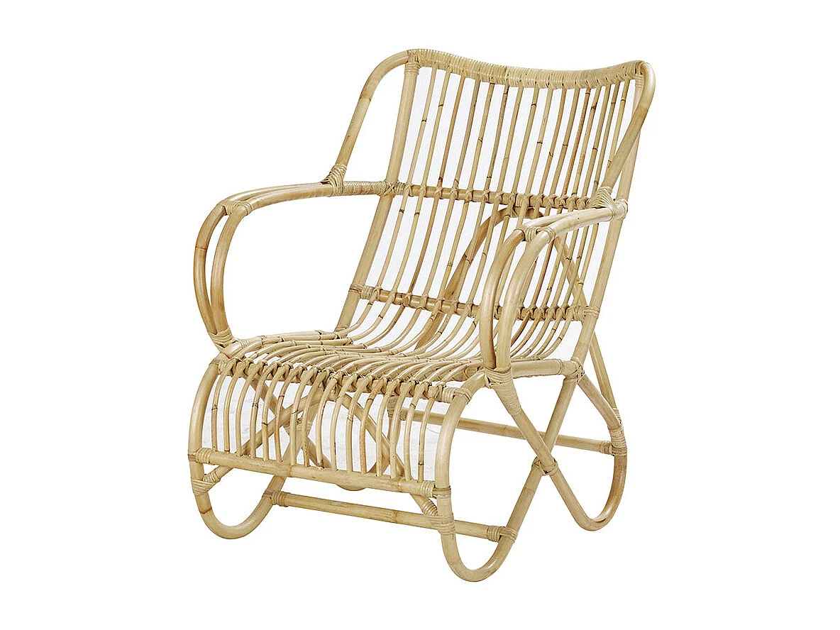 Fauteuil en rotin naturel vintage