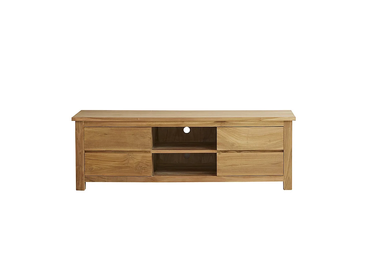 Mueble de TV de teca maciza de 150 cm