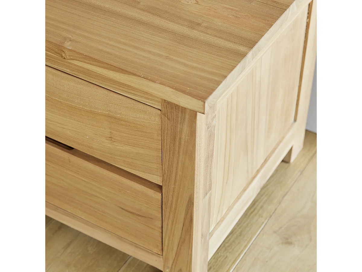Mueble de TV de teca maciza de 150 cm