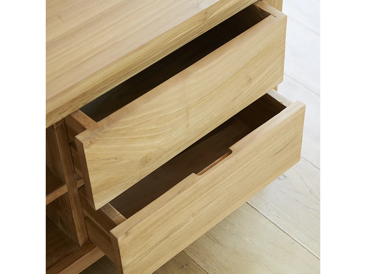 Mueble de TV de teca maciza de 150 cm