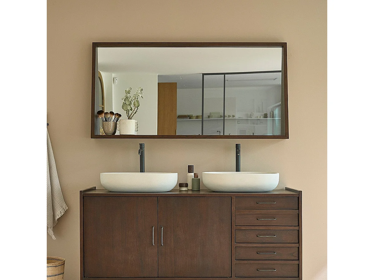 Espejo de madera de mindi maciza de 135x67 cm