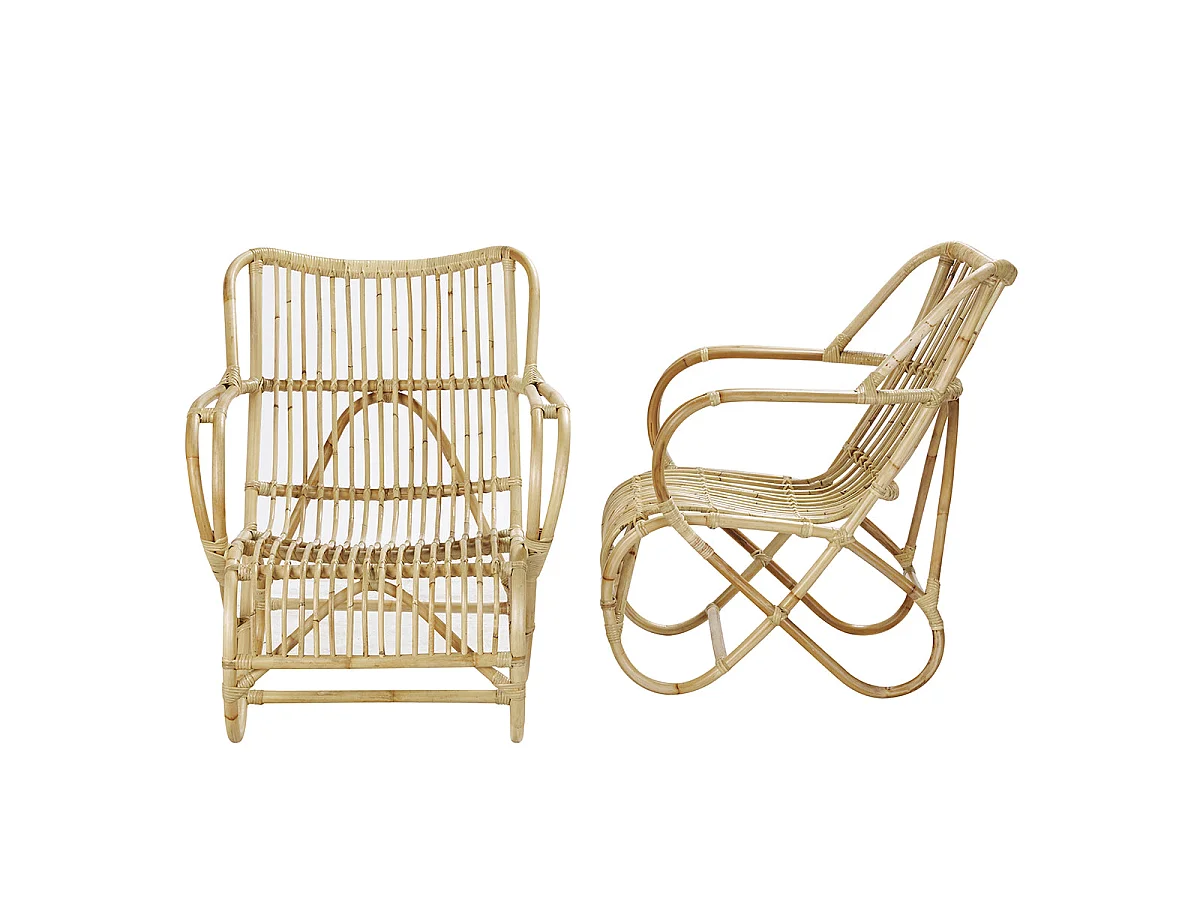 Lot de 2 fauteuils en rotin