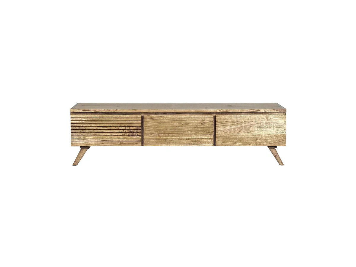 Meuble TV en bois massif 150 cm 3 portes