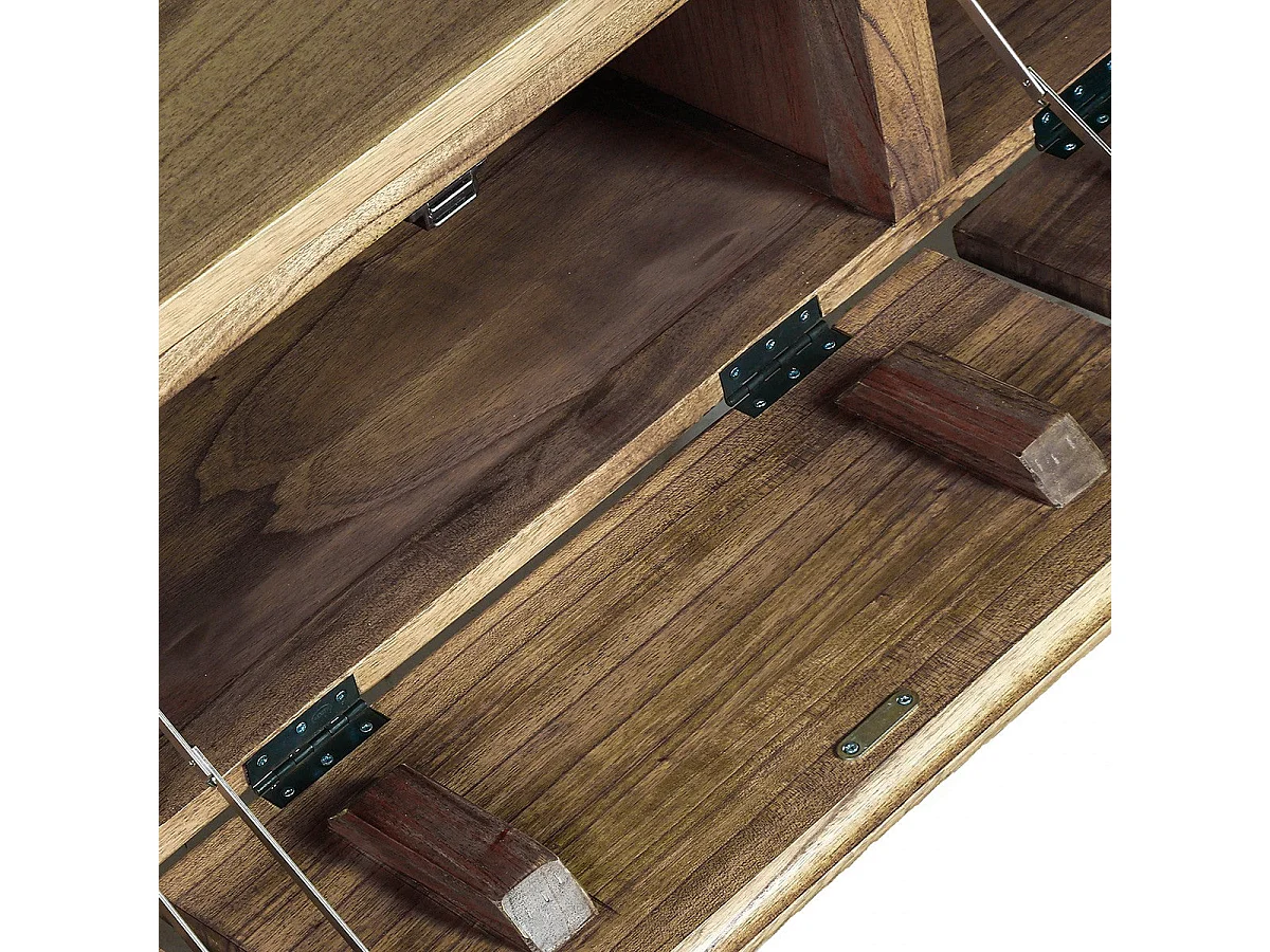 Meuble TV en bois massif 150 cm 3 portes