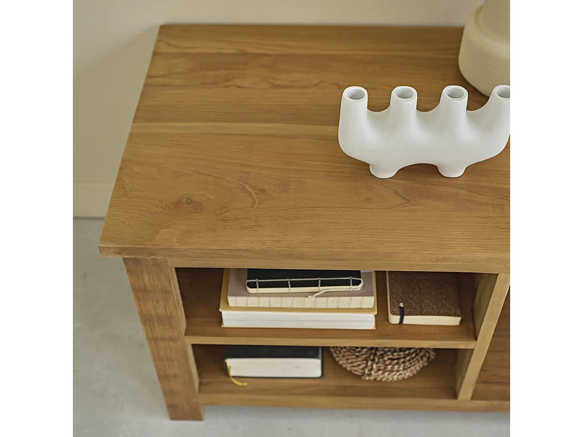 Mueble de TV de teca maciza de 150 cm
