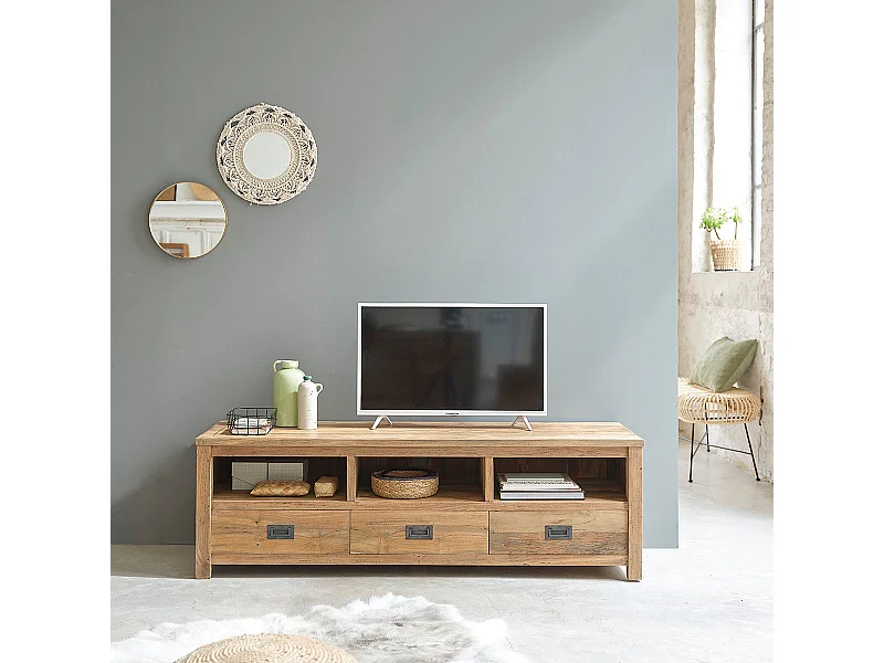 Mobile TV in teak riciclato massello 160 cm