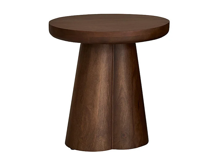 Table d'appoint en bois de manguier ronde